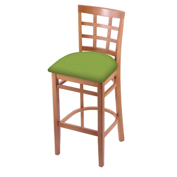 25" Counter Stool, Medium Finish, Canter Kiwi Green Seat
